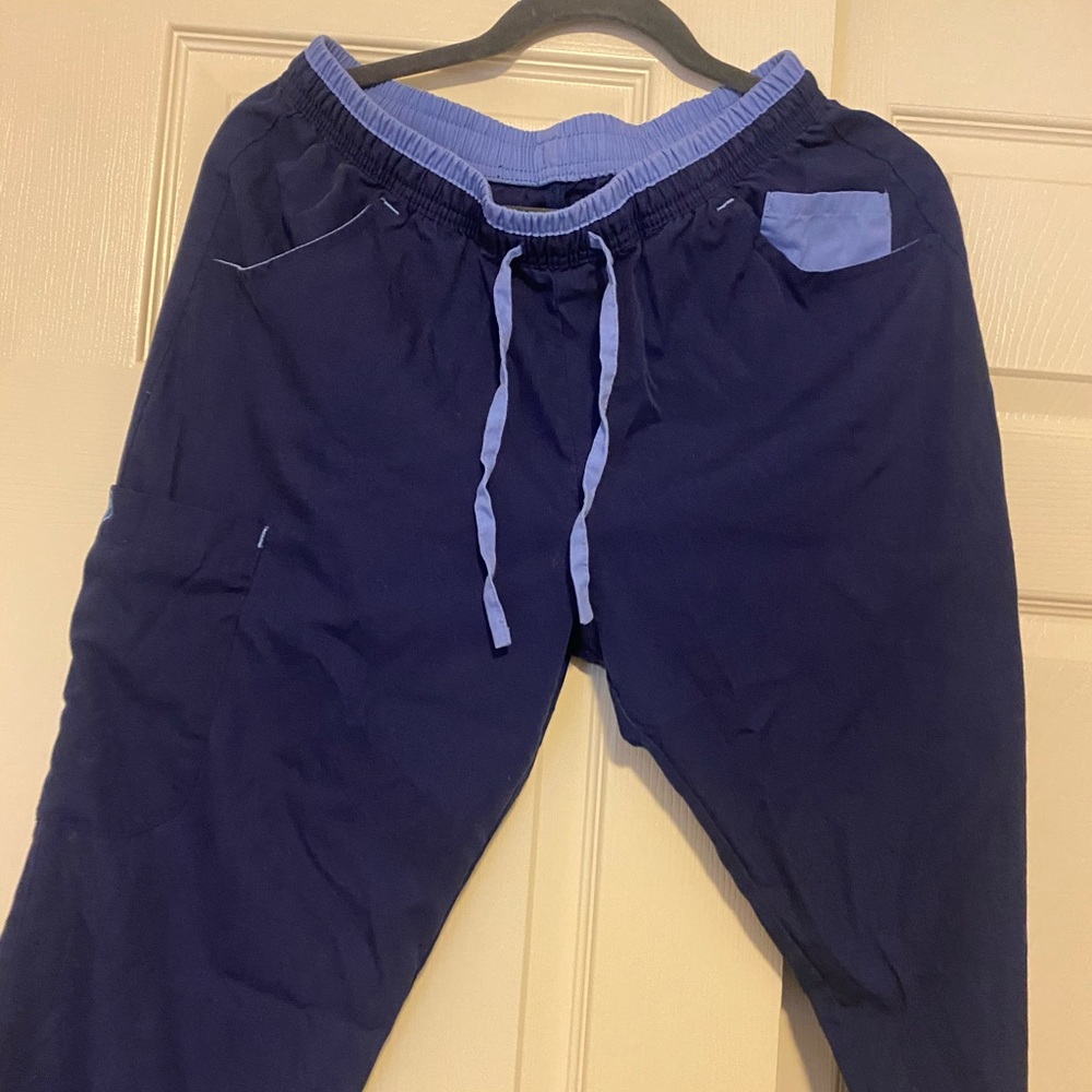 Navy Blue Cargo Scrub Pants